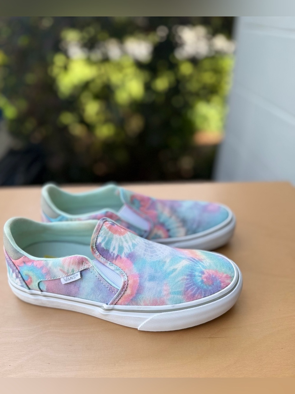 Vans Pastel Tie Dye Slip On Sneakers Unisex Hippie Y2K Skate Deluxe Comfort 8W 6 - Picture 4 of 10